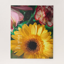 Quebra-cabeça Cravos e gerbera amarela