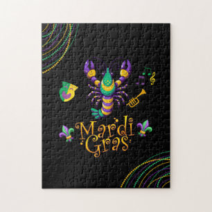 Quebra-cabeça Crayfish/trompet/mask/fleur de lis Mardi Gras