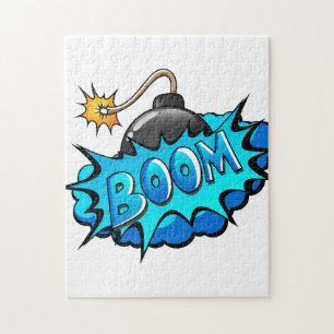 Quebra-cabeça Crescimento cómico da bomba do estilo do pop art!