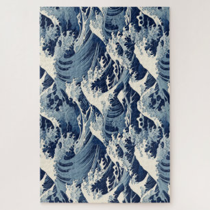 Quebra-cabeça Crestas Epheméricas: Ondas Hokusai Reimaginadas
