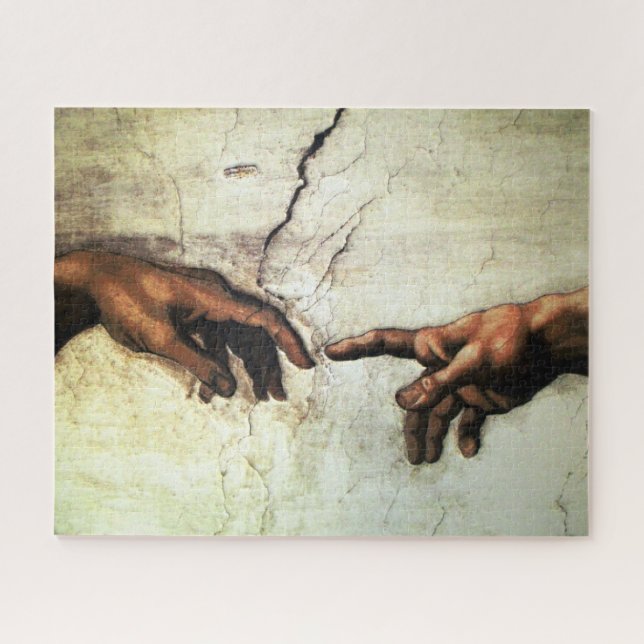 Quebra-cabeça Criação de Adam - mãos Michelangelo 1475 - 1564 (Horizontal)