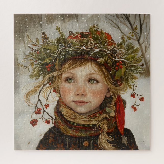 Quebra-cabeça Criança de inverno do Mundo Antigo (Vertical)