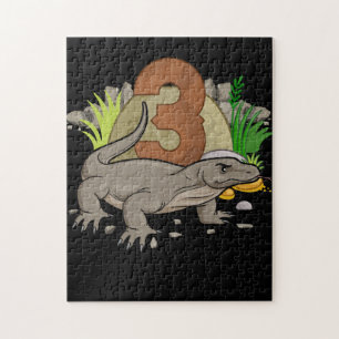 Quebra-cabeça Crianças, 3 anos de idade Dragão-Réptil Komodo ani