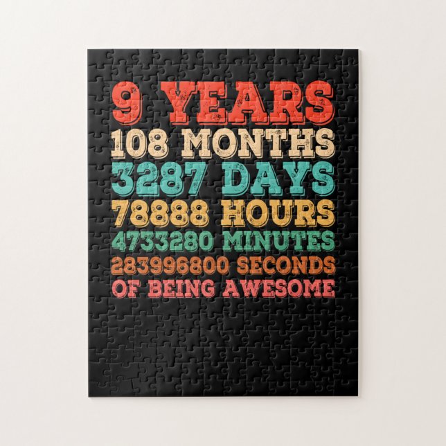 Quebra-cabeça Crianças 9. º Aniversário 9. Anos (Vertical)