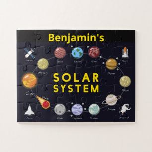Quebra-cabeça Crianças Astronomia Sistema Solar Monograma do Ast