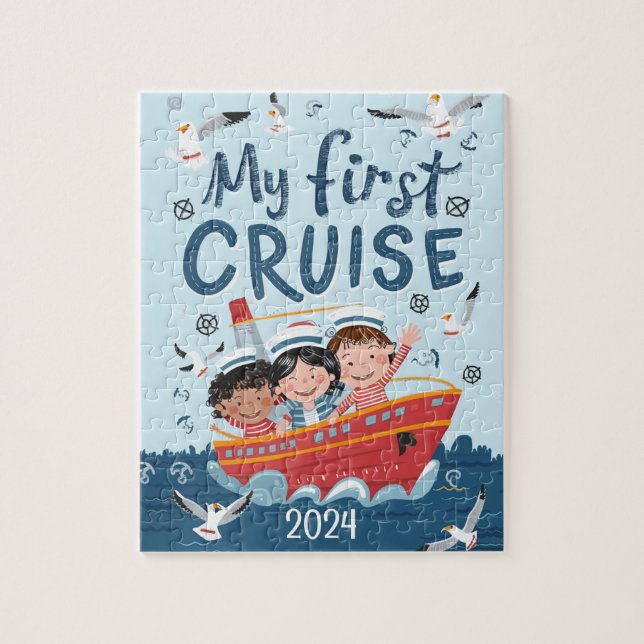 Quebra-cabeça Crianças Bonitas Meu Primeiro Cruzeiro Personaliza (Vertical)