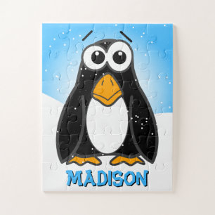 Quebra-cabeça Crianças com nomes personalizáveis do Pinguin de