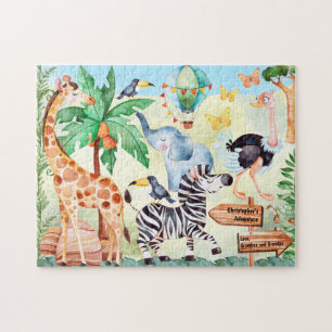Quebra-cabeça Crianças Cute Family Safari Animais Personalizado