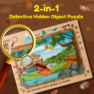 Quebra-cabeça Crianças de Busca de Objetos de Detetive do Dinoss