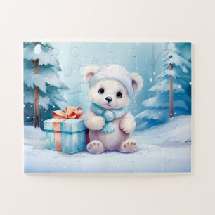 Quebra-cabeça Crianças de Natal do Urso Polar Festivo Crianças d