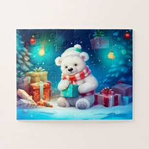 Quebra-cabeça Crianças de Natal do Urso Polar Festivo Crianças d