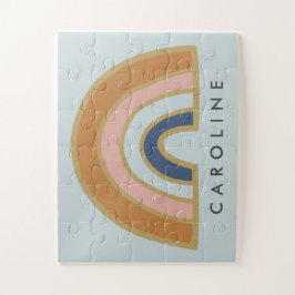 Quebra-cabeça Crianças de Nome Personalizado do Arco-Íris Vintag