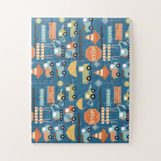 Quebra-cabeça Crianças de presentes de camionetas de construção