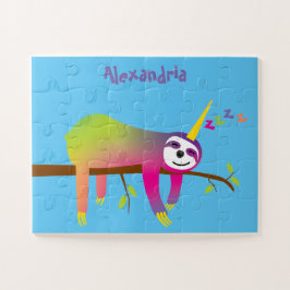 Quebra-cabeça Crianças de Slothicorn Dormindo Personalizadas