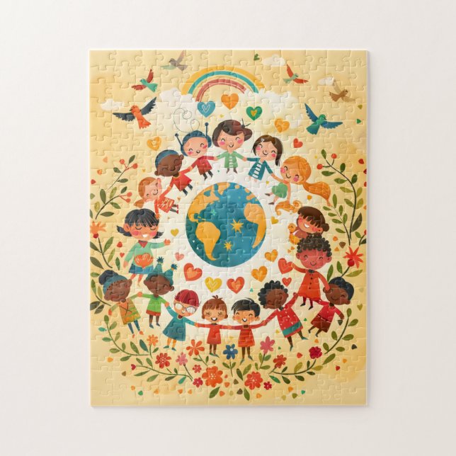 Quebra-cabeça Crianças do Mundo — Diversidade e Paz (Vertical)