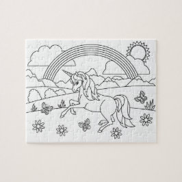 Quebra-cabeça Crianças me colorem Unicorn arco-íris