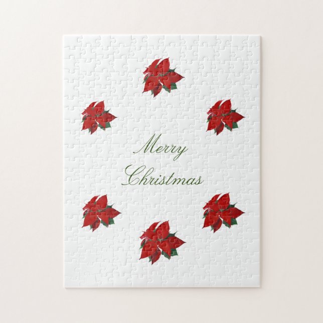 Quebra-cabeça Crianças Natal Red Poinsettia (Vertical)