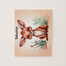 Quebra-cabeça Crianças Personalizadas Cachorro Vermelho Canguru 