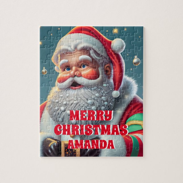 Quebra-cabeça Crianças Personalizadas de Natal do Papai Noel Bon (Vertical)