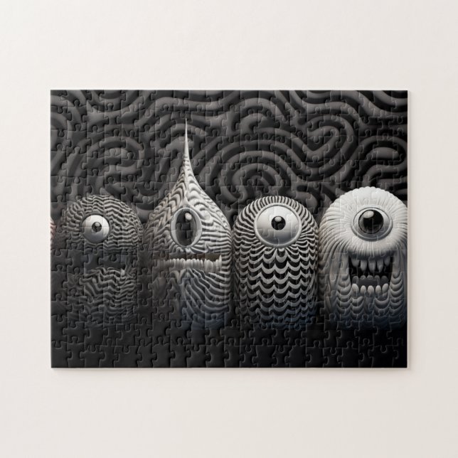 Quebra-cabeça Criaturas unidas em cores neutras (Horizontal)