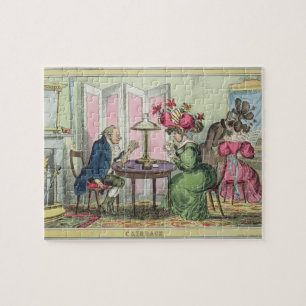 Quebra-cabeça Cribbage, publicado por Thomas McLean, Londres