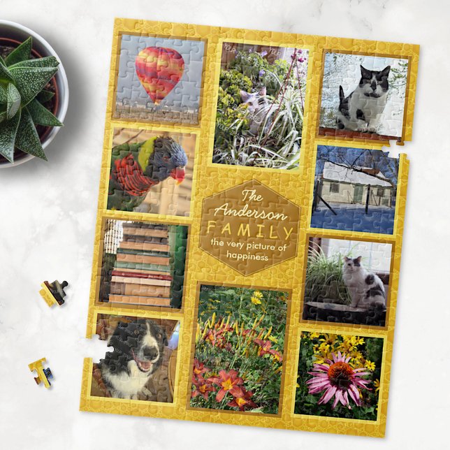 Quebra-cabeça Crie seu nome de colagem de fotos da família Honey (Criador carregado)