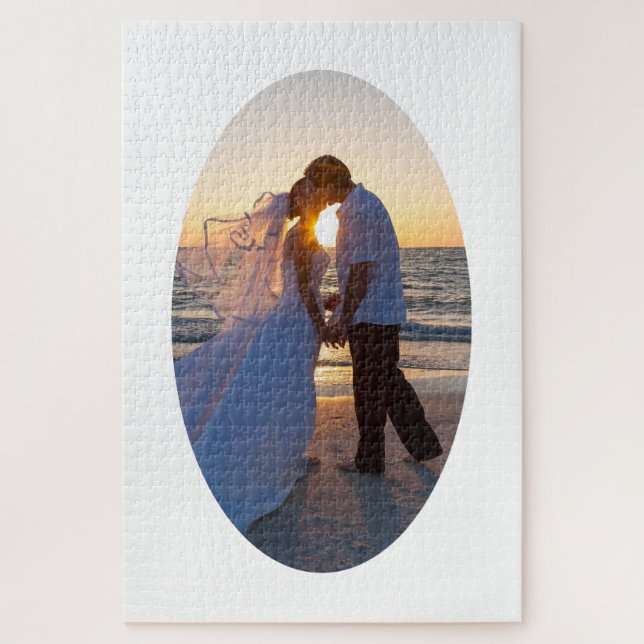 Quebra-cabeça Crie seu próprio casamento em forma oval 20x30 (Vertical)