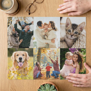 Quebra-cabeça Crie Seu Próprio Colagem de 6 Fotos Personalizado