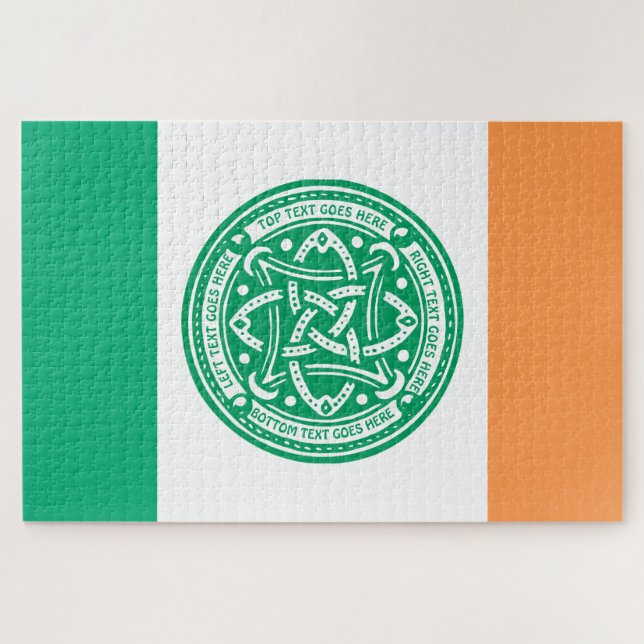 Quebra-cabeça Crie Seu Próprio Nó Celta Shamrock Verde Irlandês (Horizontal)