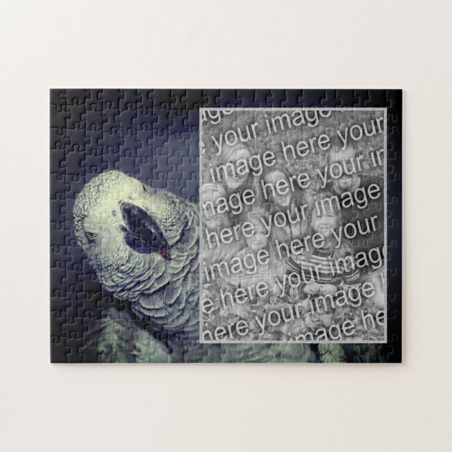 Quebra-cabeça Crie seu próprio quadro de foto de Papagaio Cinzen (Horizontal)