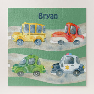 Quebra-cabeça Crie seus próprios Carros de Aquarela Monogramados