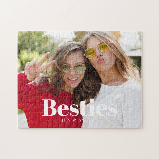 Quebra-cabeça Crie sua própria "Besties" Foto personalizada BFF (Horizontal)