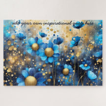 crie sua própria citação inspiradora, azul floral