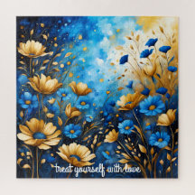 crie sua própria citação inspiradora, azul floral