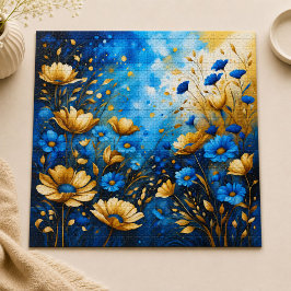 Quebra-cabeça crie sua própria citação inspiradora,floral azul