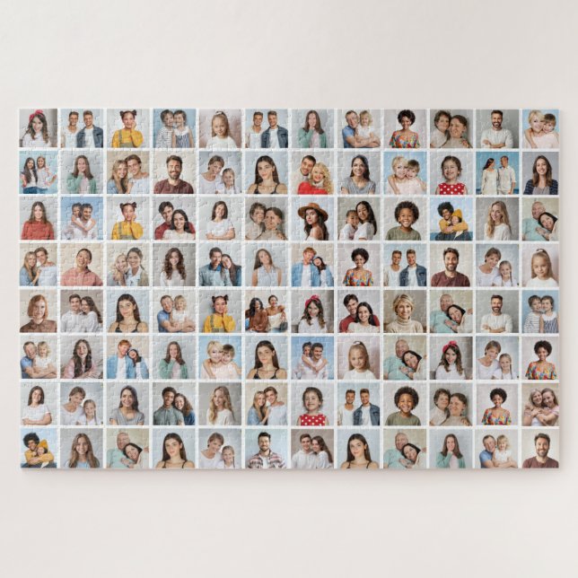 Quebra-cabeça Crie Sua Própria Colagem de 96 Fotos (Horizontal)
