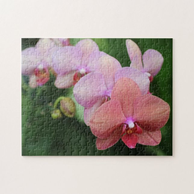 Quebra-cabeça Crie Sua Própria Flor de Orquídea Bege Bonita  (Horizontal)