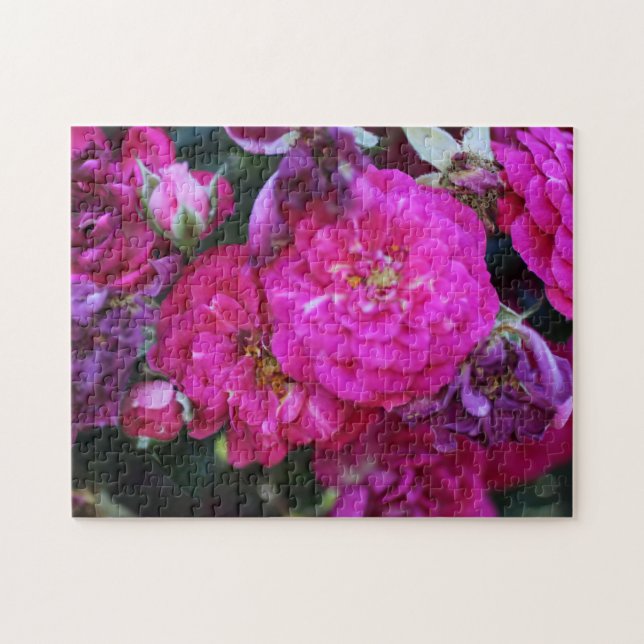 Quebra-cabeça Crie Sua Própria Flor Rosa Bonita  (Horizontal)
