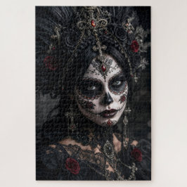 Quebra-cabeça Crimson Gótico Calavera – Rosa Negra