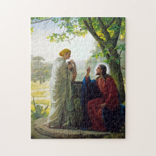 Quebra-cabeça Cristo e Mulher Samaritana de Carl Bloch (Vertical)