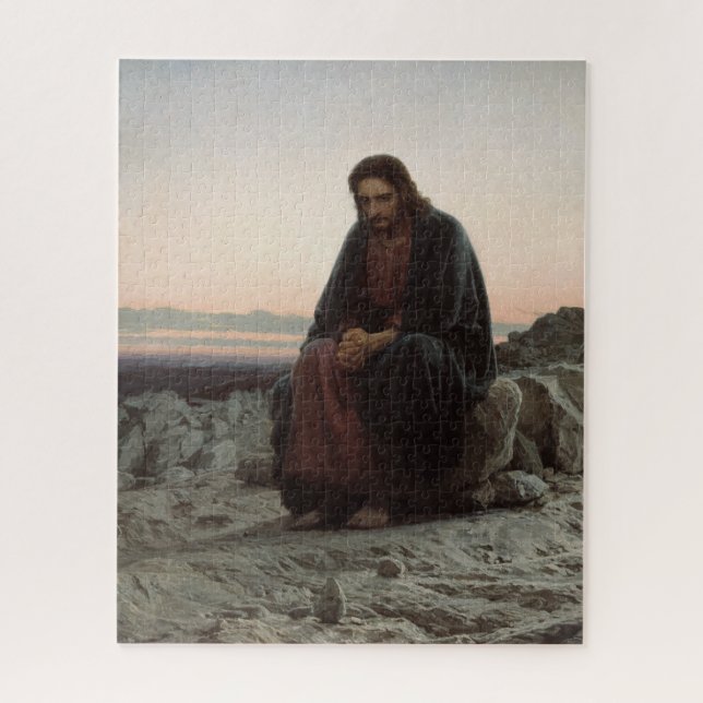 Quebra-cabeça Cristo no Deserto - Ivan Kramskoy  (Vertical)