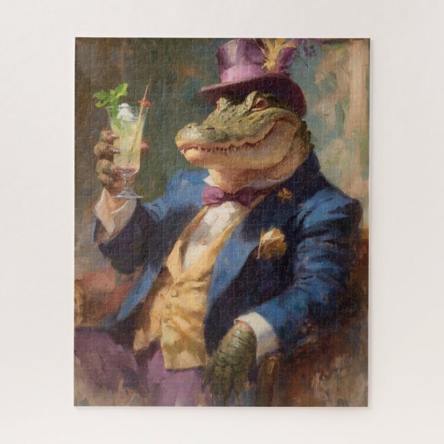Quebra-cabeça Crocodilo com Imagem Vitoriana Caprichosa de Mojit (Vertical)