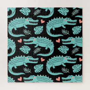 Quebra-cabeça Crocodilos de animação, um padrão perfeito.