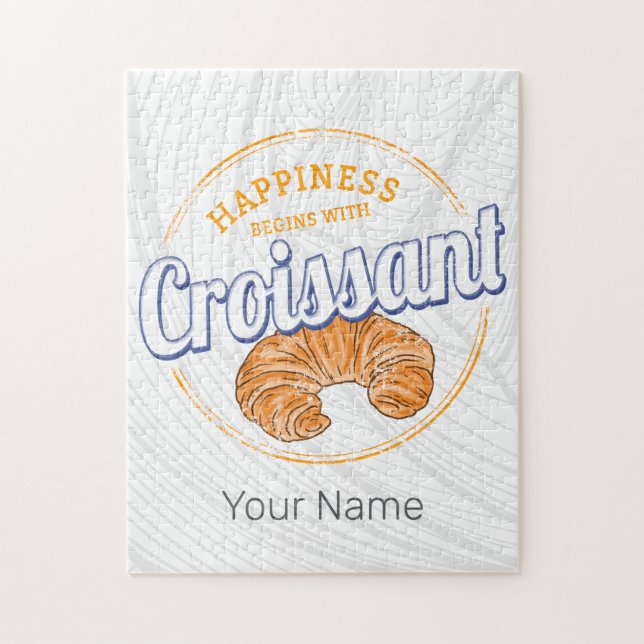 Quebra-cabeça Croissant Snack Vintage França (Vertical)