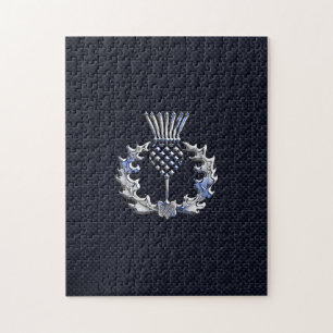 Quebra-cabeça Cromo no cardo do Scottish do impressão da fibra
