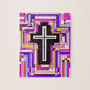 Quebra-cabeça cruz cristã religiosa