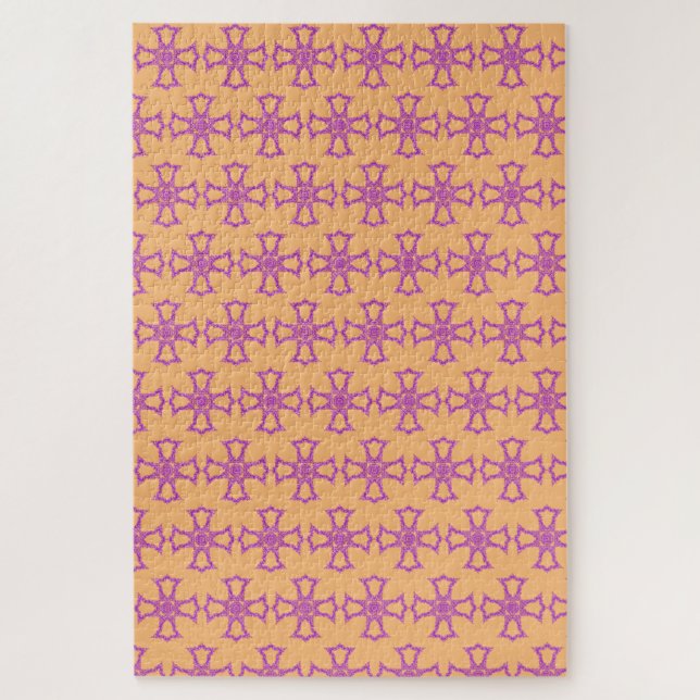 Quebra-cabeça Cruz Cristã Rosa Arte Moderna e Estética (Vertical)