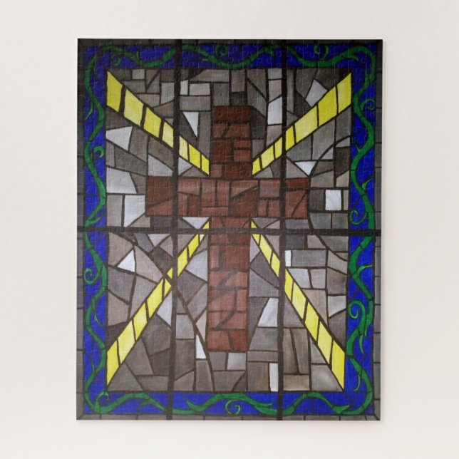 Quebra-cabeça cruz de vidro (Vertical)