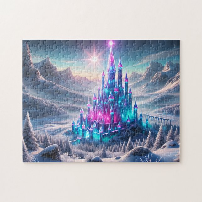 Quebra-cabeça Crystal Castle Iridescent Winter Wonderland (Horizontal)