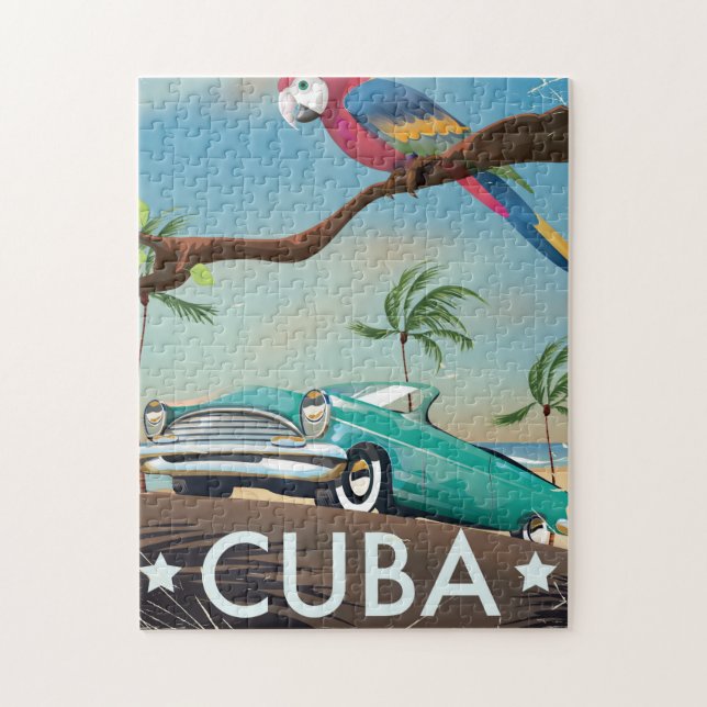 Quebra-cabeça Cuba vintage retro Viagem impressão (Vertical)